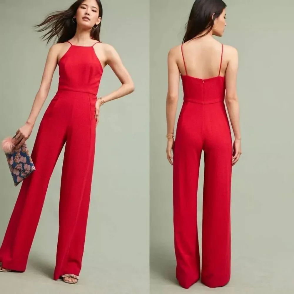 Black Halo Joaquin Jumpsuit in bright red 4